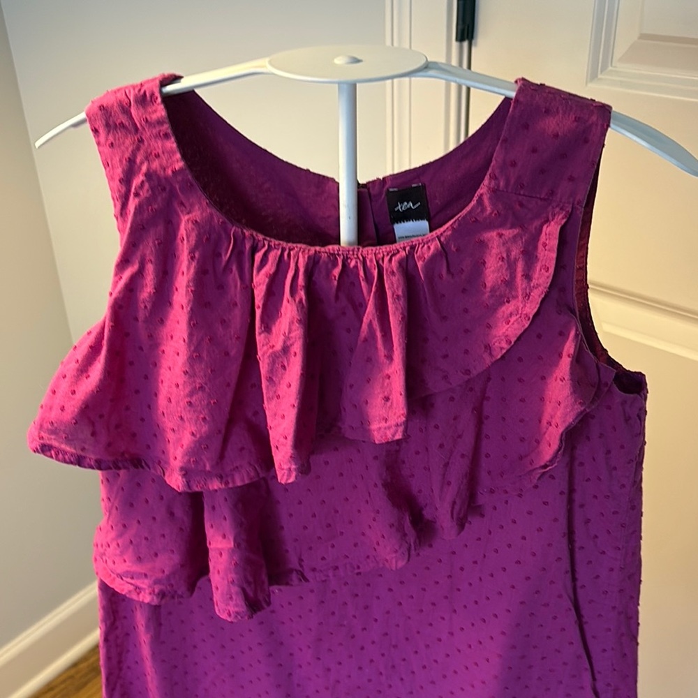 Tea Collection Purple Ruffled Tank Top Blouse - Gently used - Picture 3 of 4